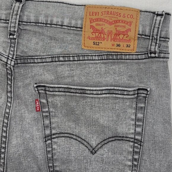 Levi’s 512 Gray Denim Jeans W36 L32 – Tapered Fit, Vintage Vibe - Picture 4 of 8